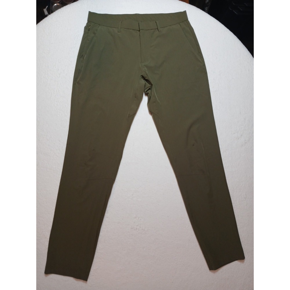Fabletics The One Pant Mens 34x32* Olive Green Slim Fit Taper Athletic Trousers